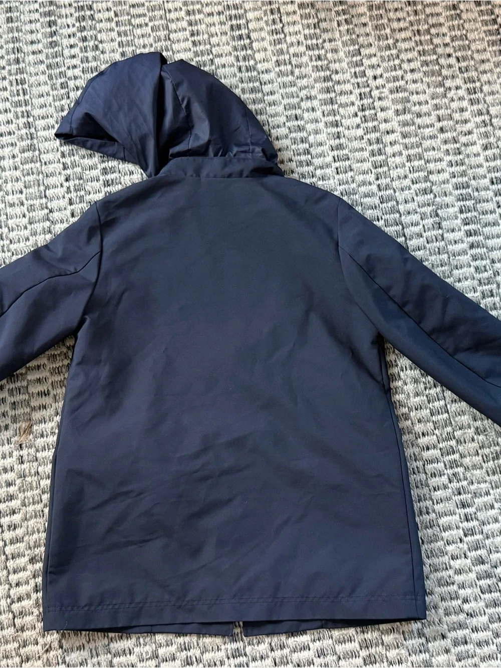 Herno Navy Hooded Kids Raincoat Size 8